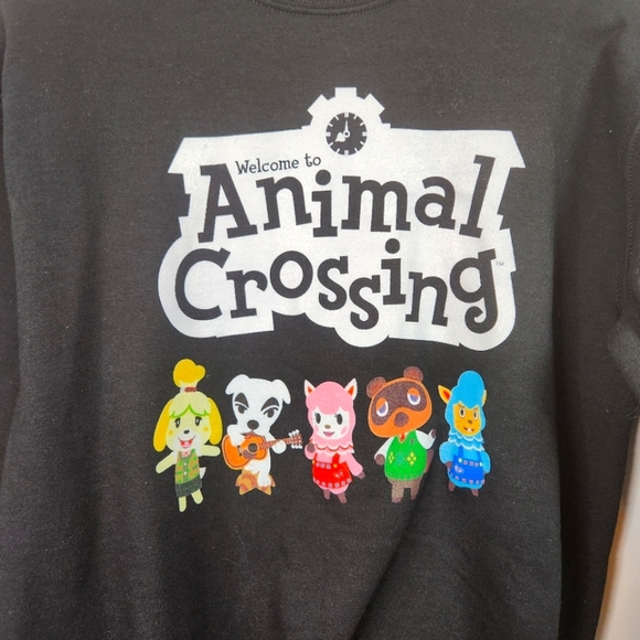 Animal Crossing Kids Black Pullover Sweatshirt Boy Girl Size Large - Picture 2 of 6